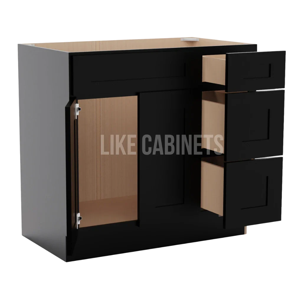 Iron Black 33'' W Vanity Combo with Drawers