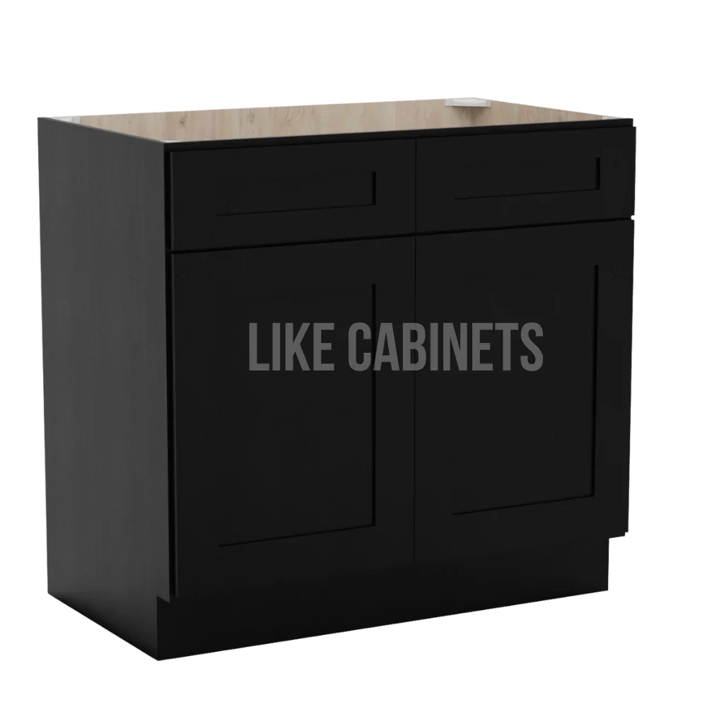 Iron Black Double Vanity Sink Base Cabinet