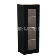 Iron Black 42'' H Single Door Wall Cabinet with Glass Door
