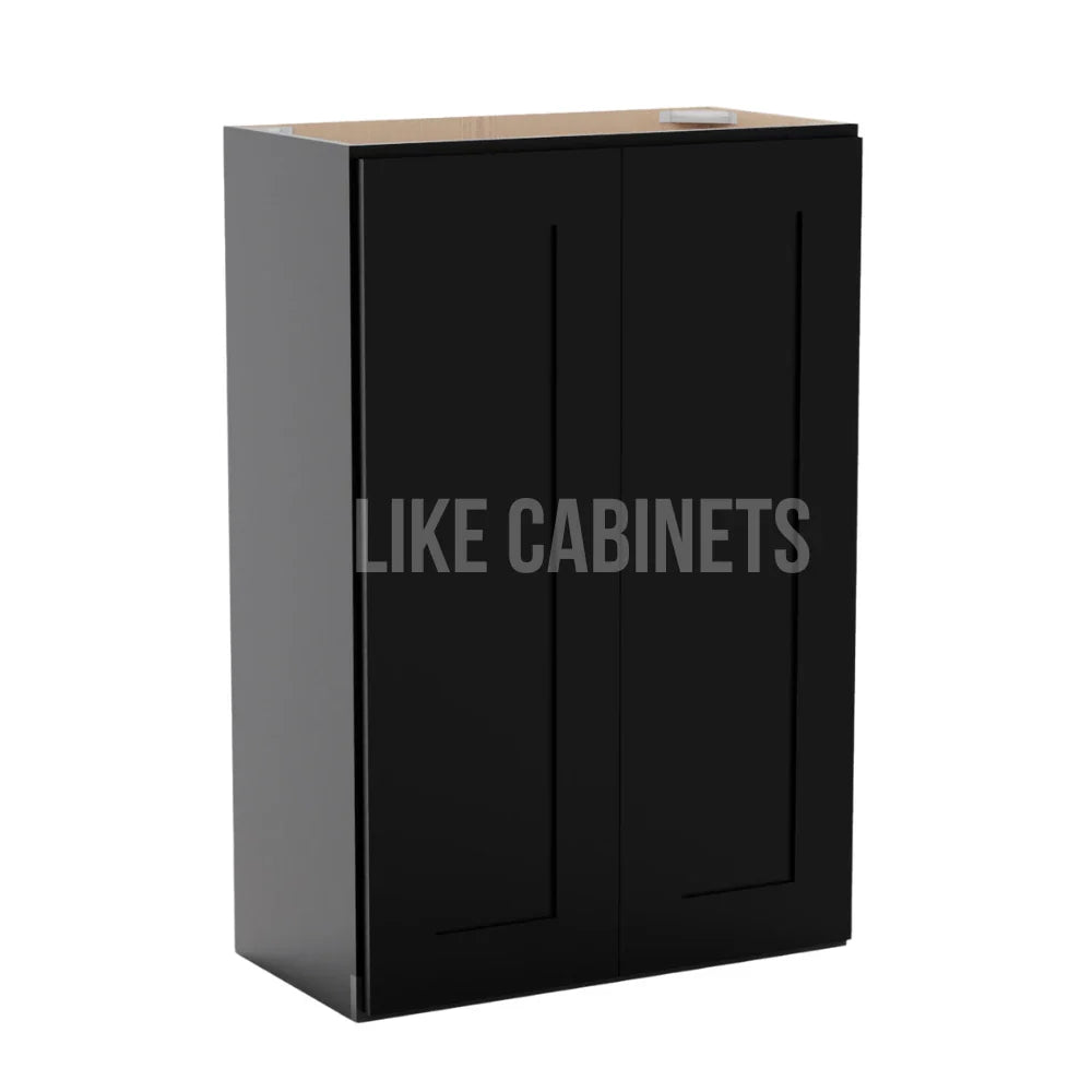 Iron Black Shaker Double Door Wall Cabinets 36''H, 12''D
