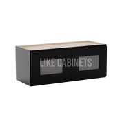 Iron Black 18'' H Double Door Wall Cabinet With Glass Doors