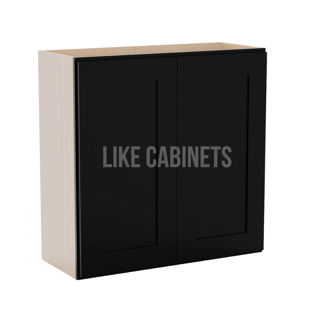 Iron Black Shaker 30''H Double Door Wall Cabinet