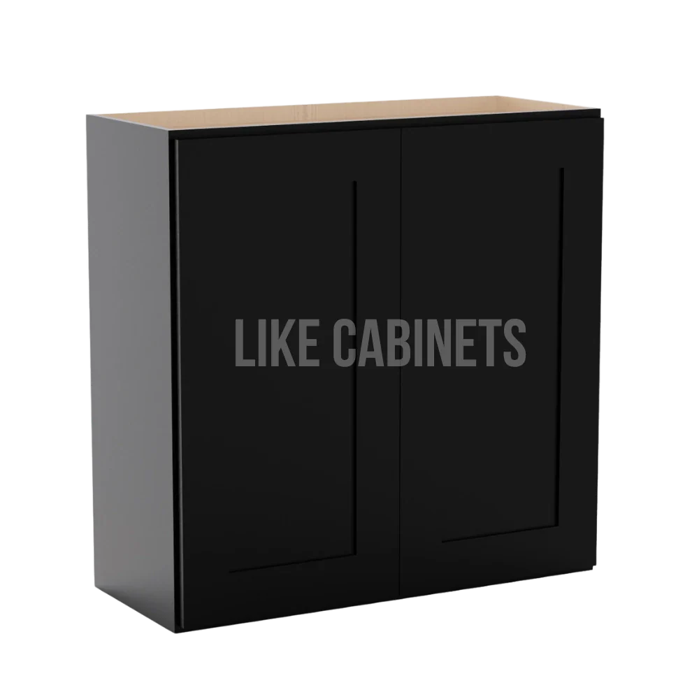 Iron Black Shaker 30''H Double Door Wall Cabinet