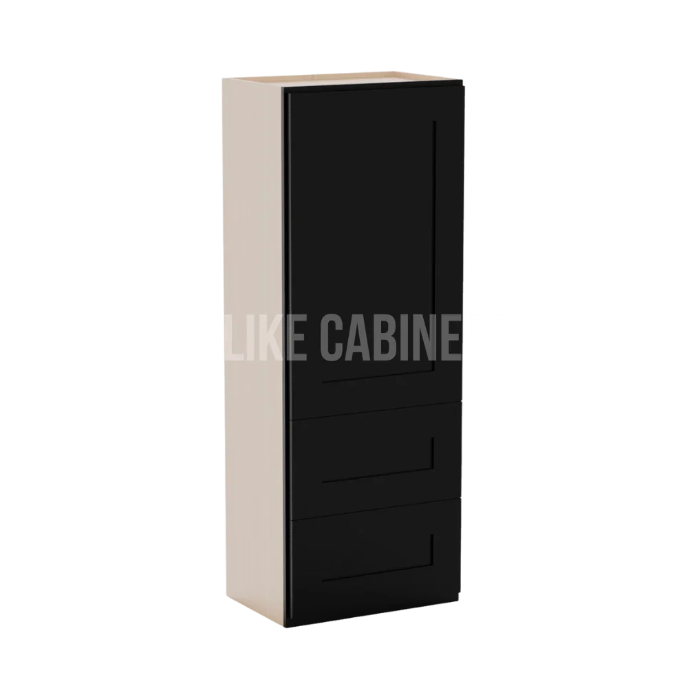 Iron Black 18''W Wall Cabinets With 2 Drawers