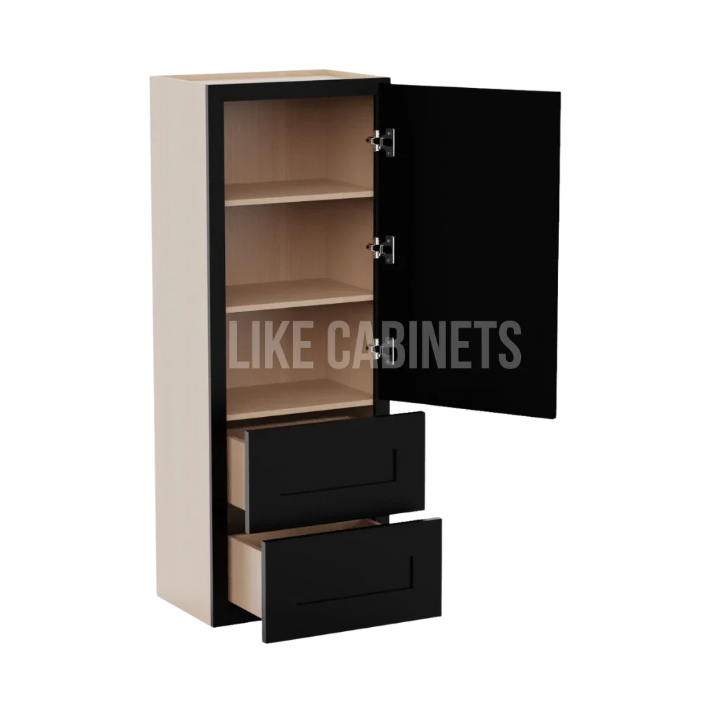 Iron Black 18''W Wall Cabinets With 2 Drawers