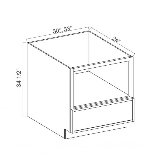 Slim Aston Green Microwave Base Cabinet with Single Drawer
