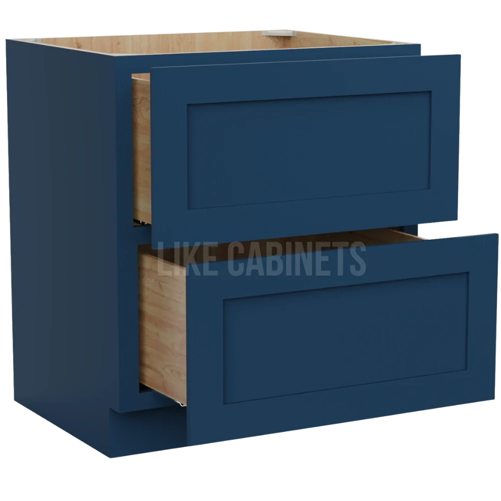 Navy Blue Shaker Two Drawer Base