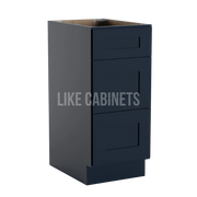 Navy Blue Shaker Vanity Cabinet Three Drawer
