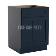 Navy Blue Shaker Cabinet with Double Doors & Single Drawer