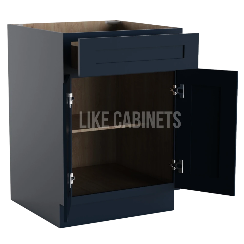 Navy Blue Shaker Cabinet with Double Doors & Single Drawer