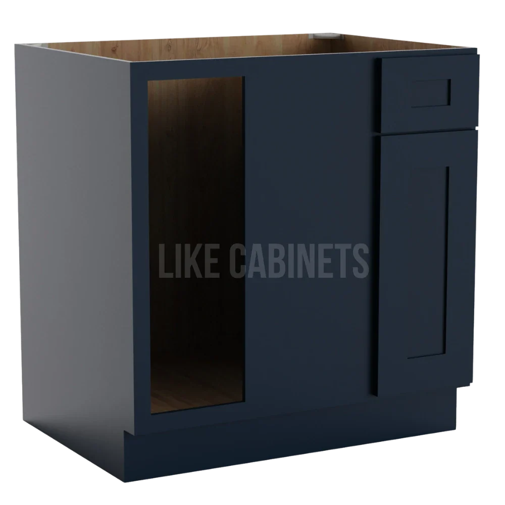 Navy Blue Shaker Blind Corner Base Cabinet (L/R interchangeable)
