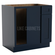 Navy Blue Shaker Blind Corner Base Cabinet (L/R interchangeable)