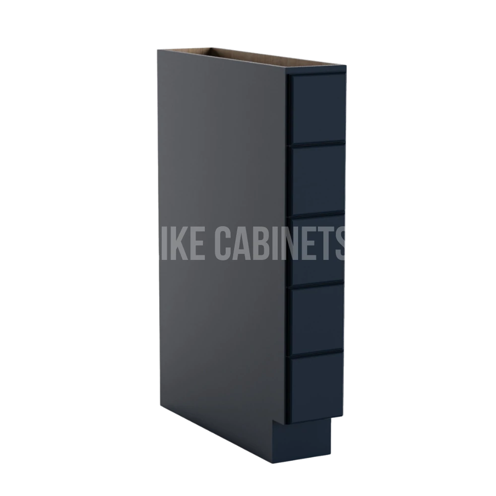 Navy Blue Shaker Base Spice Cabinet with 5 Drawers
