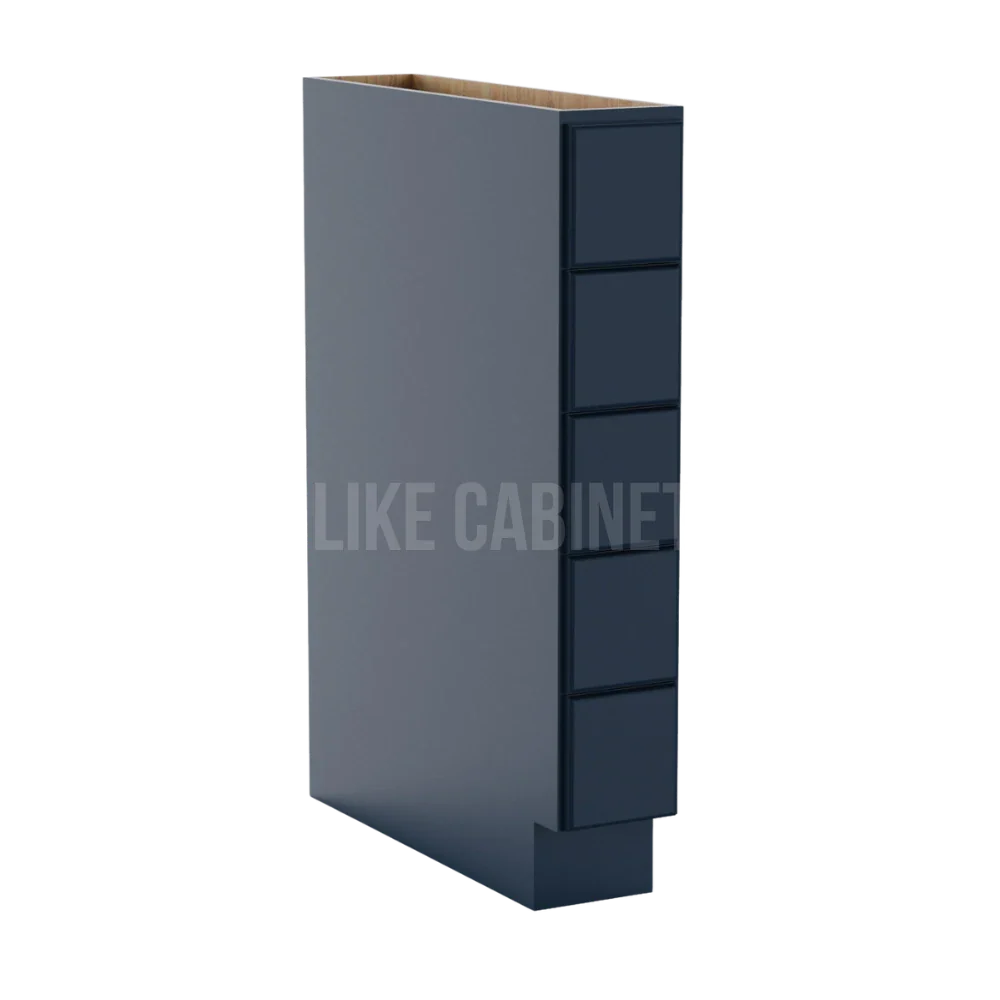 Navy Blue Shaker Base Spice Cabinet with 5 Drawers
