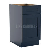 Navy Blue Shaker Trash Base Cabinet