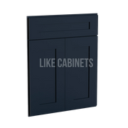 Navy Blue Shaker Corner Sink Base Front