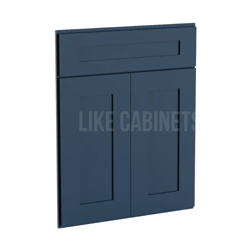 Navy Blue Shaker Corner Sink Base Front