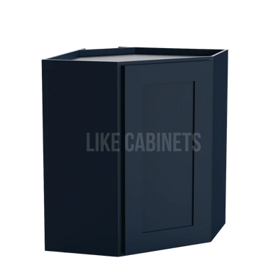 Navy Blue Shaker 24'' W Diagonal Corner Wall Cabinet