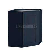 Navy Blue Shaker 24'' Diagonal Corner Wall Cabinet