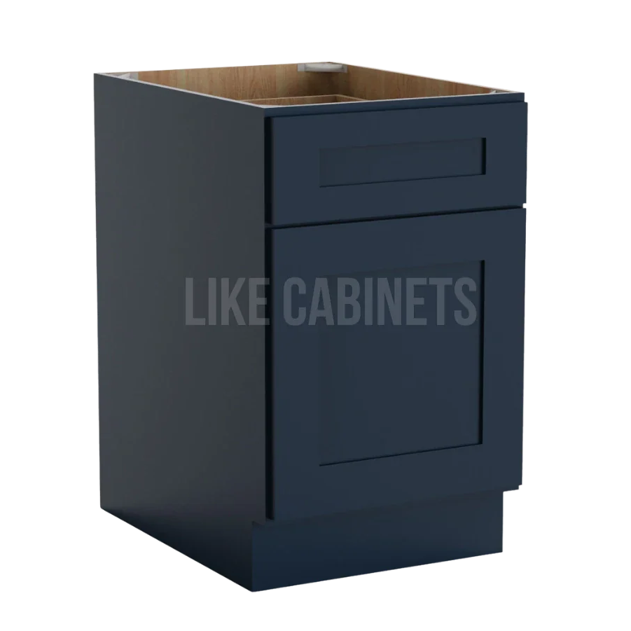 Navy Blue Shaker Two Drawer Document File Base Cabinet