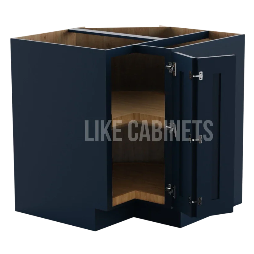 Navy Blue Shaker Lazy Susan Base Cabinet