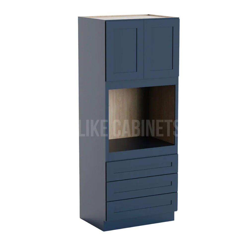 Navy Blue Shaker 33'' W Oven Pantry Cabinet