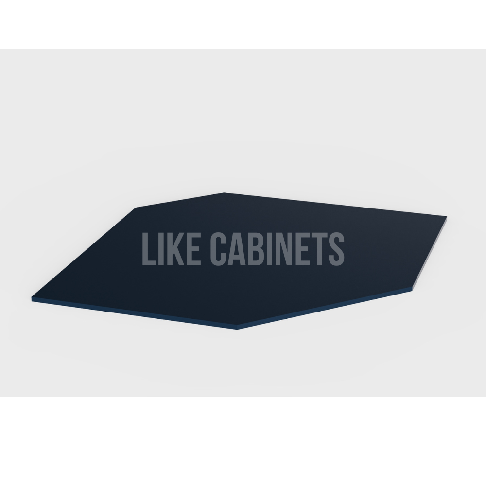 Navy Blue Shaker Corner Sink Front Floor