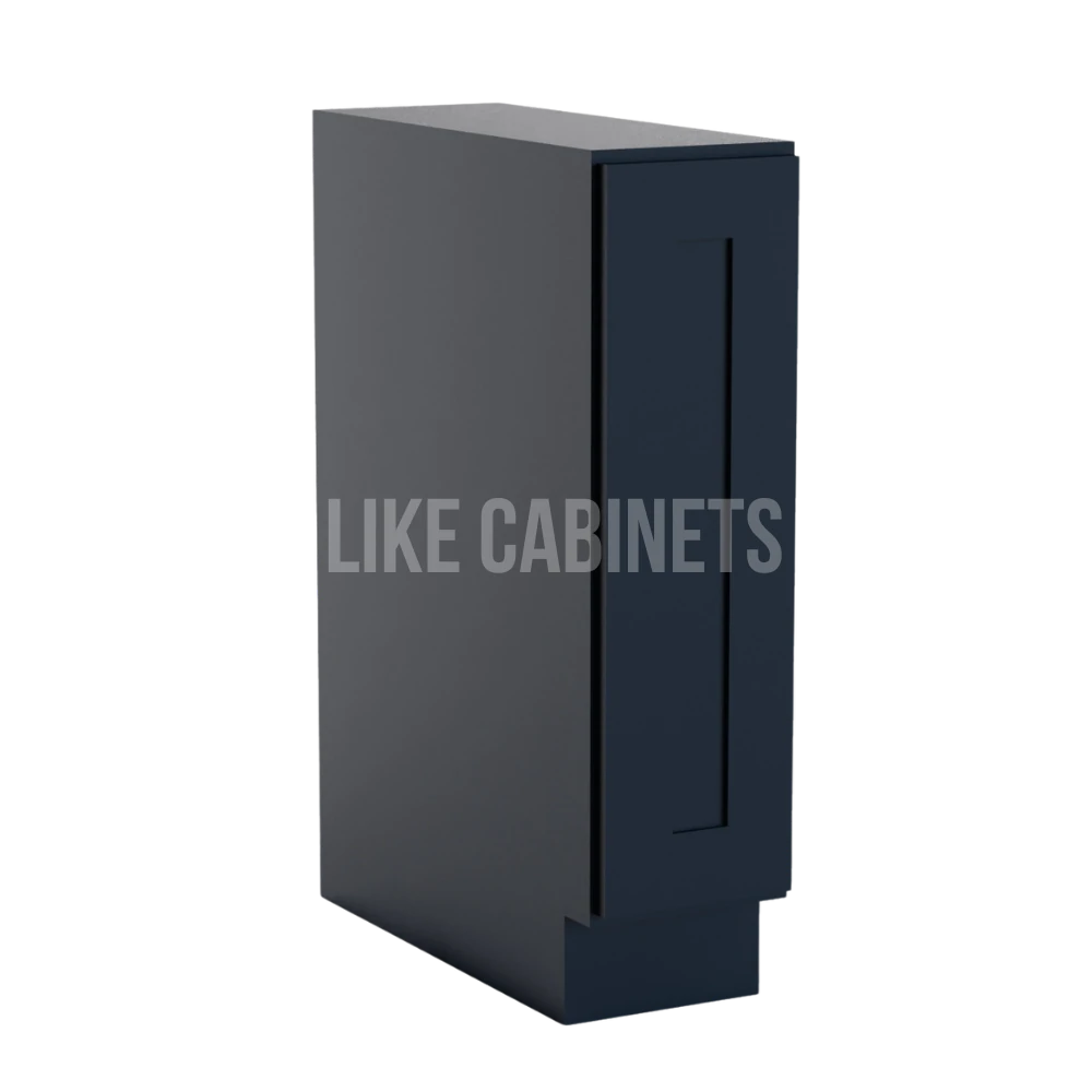Navy Blue Shaker Spice Pull Base Cabinet