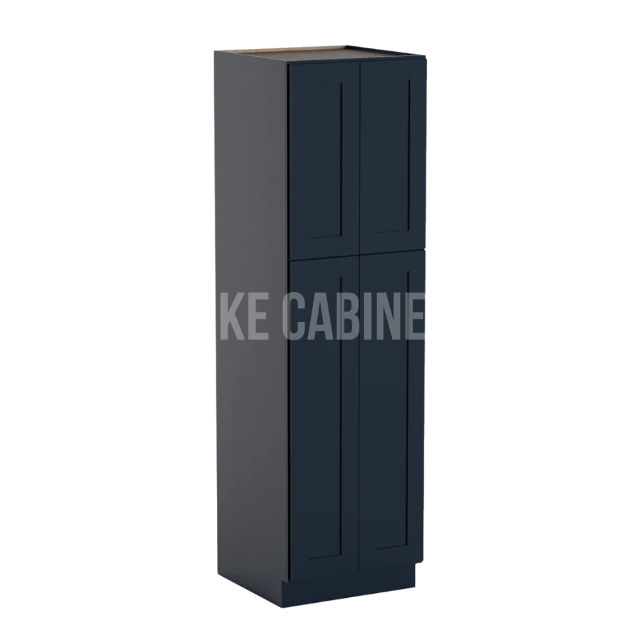 Navy Blue Shaker 24'' W Two Double Door Utility Pantry Cabinet