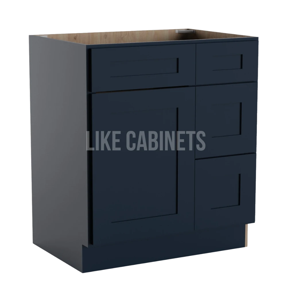 Navy Blue Shaker 30'' W Vanity Combo with Drawers