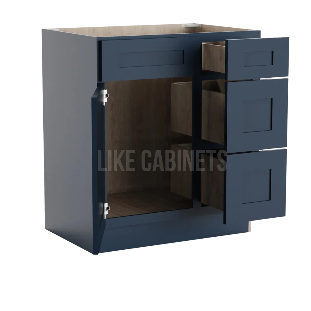 Navy Blue Shaker 30'' W Vanity Combo with Drawers