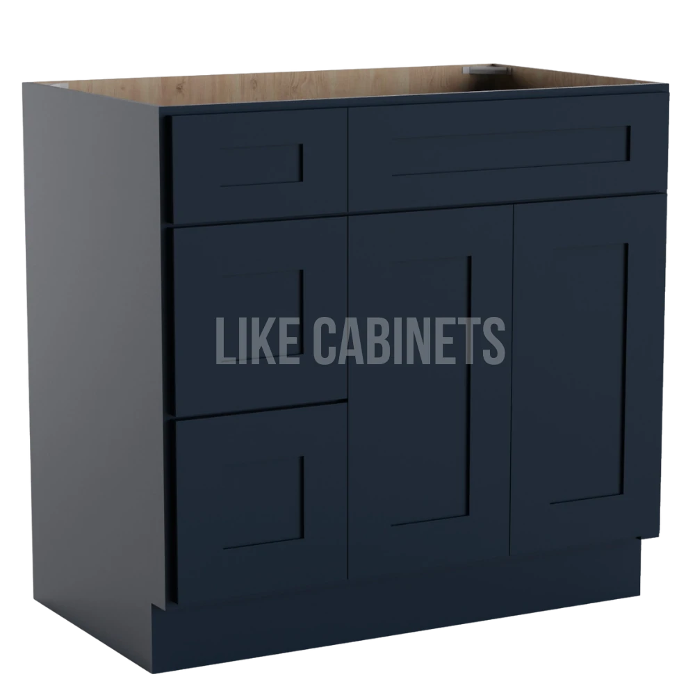 Navy Blue Shaker 33'' W Vanity Combo with Drawers