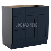 Navy Blue Shaker 33'' W Vanity Combo with Drawers