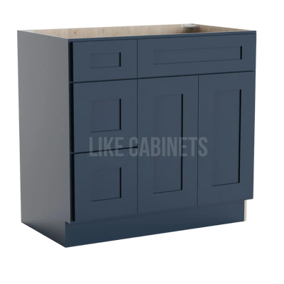Navy Blue Shaker 33'' W Vanity Combo with Drawers