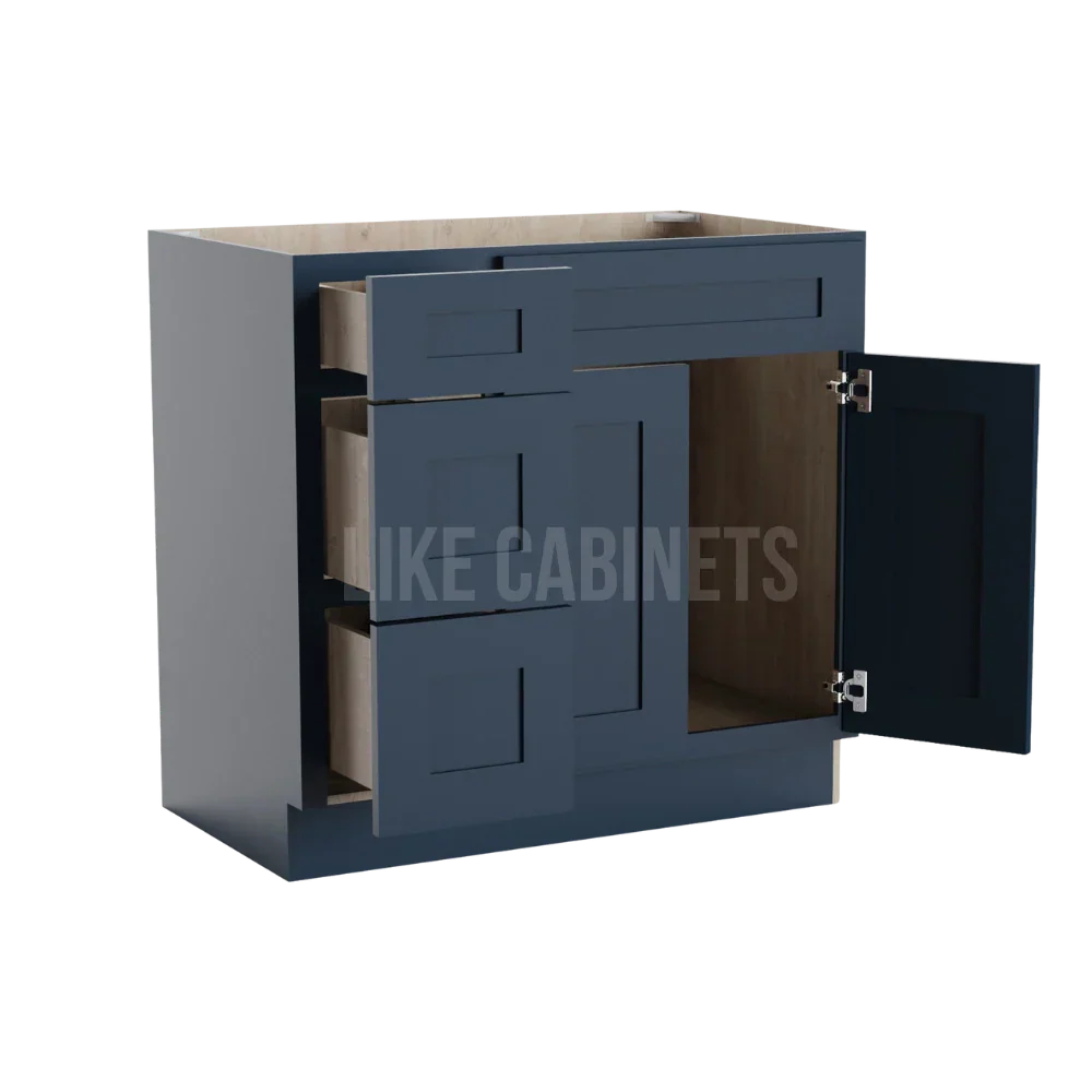 Navy Blue Shaker 33'' W Vanity Combo with Drawers