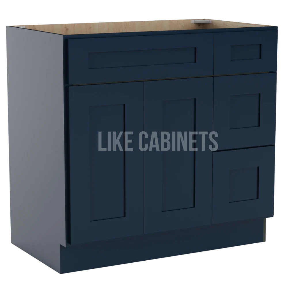 Navy Blue Shaker 33'' W Vanity Combo with Drawers