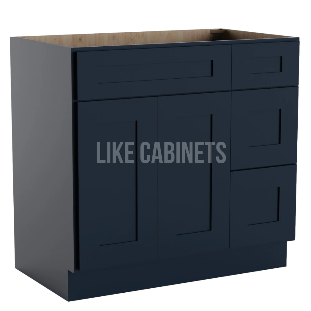 Navy Blue Shaker 33'' W Vanity Combo with Drawers