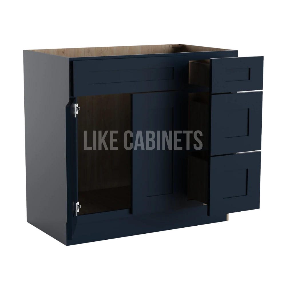 Navy Blue Shaker 33'' W Vanity Combo with Drawers