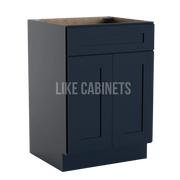 Navy Blue Shaker Vanity Sink Cabinet Single False Drawer