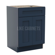 Navy Blue Shaker Single Vanity Sink Base Cabinet
