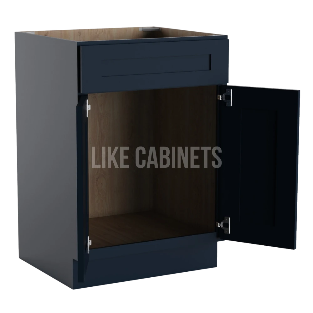 Navy Blue Shaker Vanity Sink Cabinet Single False Drawer