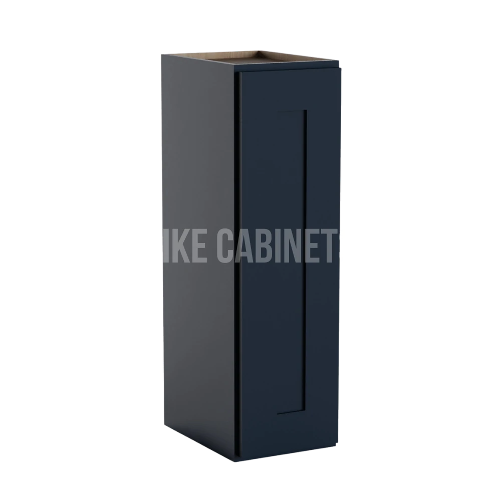 Navy Blue Shaker 30" H 9"W Single Door Wall Cabinet