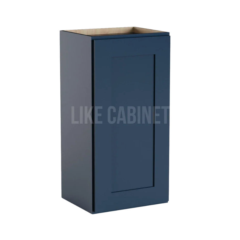 Navy Blue Shaker 36'' H 15'' W Single Door Wall Cabinet