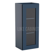 Navy Blue Shaker 36'' H Single Door Wall Cabinet with Glass Door