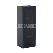 Navy Blue Shaker 42'' H Single Door Wall Cabinet Glass Door