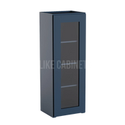 Navy Blue Shaker 42'' H Single Door Wall Cabinet with Glass Door