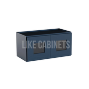 Navy Blue Shaker 12'' H Double Door Wall Cabinet with Glass Doors