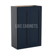 Navy Blue Shaker 36''H Double Door Wall Cabinets