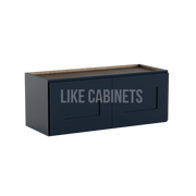 Navy Blue Shaker 15'' H Double Door Wall Cabinet