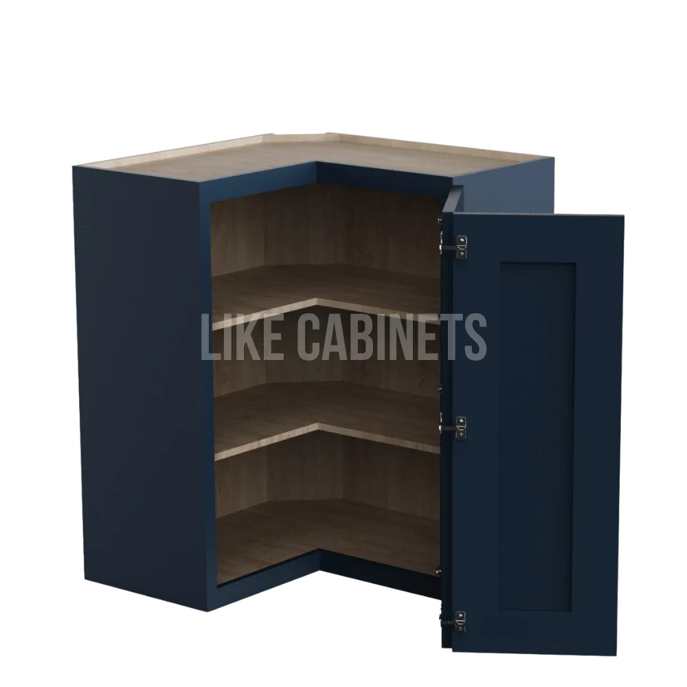 Navy Blue Shaker Easy Reach Wall Cabinet